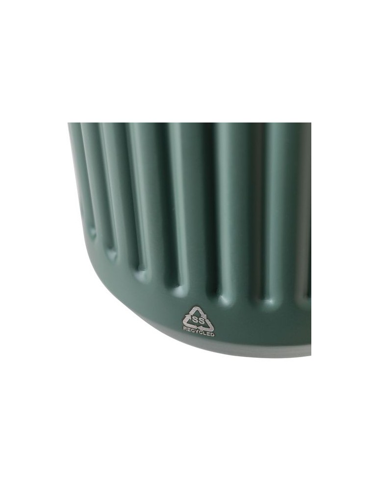 Mug double paroi en acier inoxydable recyclé de 400 ml Chiara Matières : silicone Couleurs : noir impression haute définition