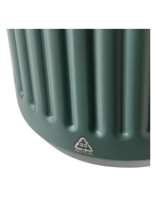 Mug double paroi en acier inoxydable recyclé de 400 ml Chiara Matières : silicone Couleurs : noir impression haute définition