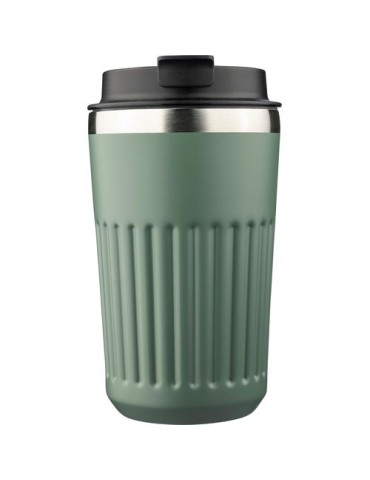 Mug double paroi en acier inoxydable recyclé de 400 ml Chiara Matières : silicone Couleurs : vert goodies publicitaire événement