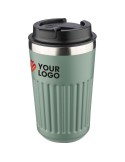 Mug double paroi en acier inoxydable recyclé de 400 ml Chiara Matières : silicone Couleurs : vert goodies entreprise design