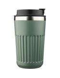 Mug double paroi en acier inoxydable recyclé de 400 ml Chiara Matières : silicone Couleurs : bleu goodies entreprise design
