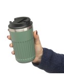 Mug double paroi en acier inoxydable recyclé de 400 ml Chiara Matières : silicone Couleurs : bleu cadeau client original