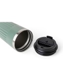 Mug double paroi en acier inoxydable recyclé de 400 ml Chiara Matières : silicone Couleurs : bordeaux cadeau entreprise pas cher