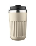 Mug double paroi en acier inoxydable recyclé de 400 ml Chiara Matières : silicone Couleurs : beige livraison express 24h 48h