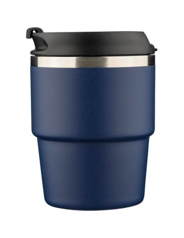 Mug double paroi de 175 ml en acier inoxydable recyclé Oli Matières : céramique Couleurs : noir goodies entreprise design