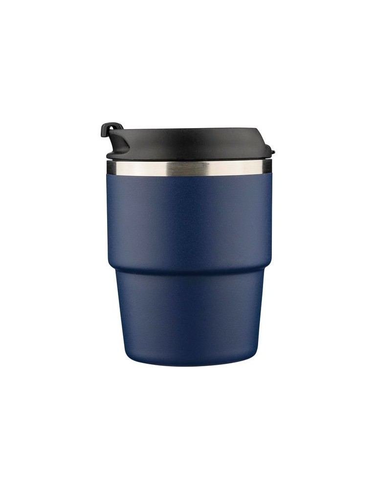 Mug double paroi de 175 ml en acier inoxydable recyclé Oli Matières : céramique Couleurs : noir goodies entreprise design