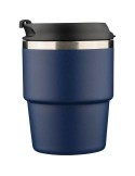 Mug double paroi de 175 ml en acier inoxydable recyclé Oli Matières : céramique Couleurs : noir goodies entreprise design
