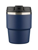Mug double paroi de 175 ml en acier inoxydable recyclé Oli Matières : céramique Couleurs : noir objet publicitaire robuste