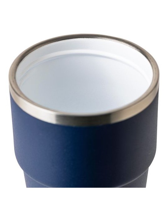 Mug double paroi de 175 ml en acier inoxydable recyclé Oli Matières : céramique Couleurs : noir goodies entreprise design