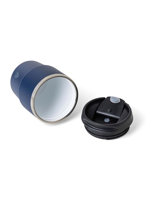 Mug double paroi de 175 ml en acier inoxydable recyclé Oli Matières : céramique Couleurs : noir cadeau client original