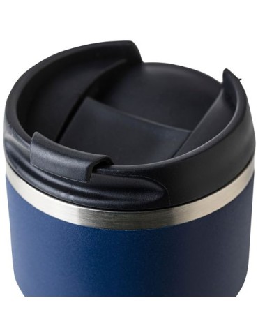 Mug double paroi de 175 ml en acier inoxydable recyclé Oli Matières : céramique Couleurs : noir goodies publicitaire durable