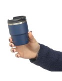 Mug double paroi de 175 ml en acier inoxydable recyclé Oli Matières : céramique Couleurs : noir goodies publicitaire événementie