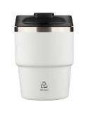 Mug double paroi de 175 ml en acier inoxydable recyclé Oli Matières : céramique Couleurs : blanc cadeau entreprise pas cher