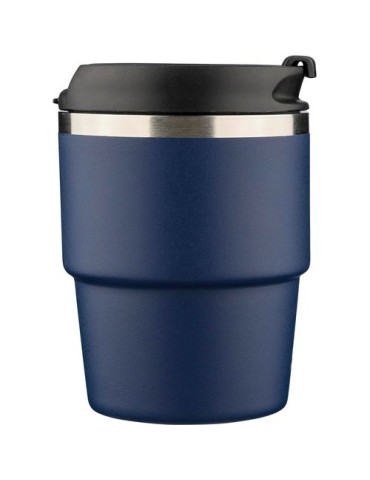 Mug double paroi de 175 ml en acier inoxydable recyclé Oli Matières : céramique Couleurs : blanc marquage couleur éclatante