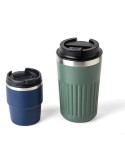 Mug double paroi de 175 ml en acier inoxydable recyclé Oli Matières : céramique Couleurs : blanc goodies publicitaire durable