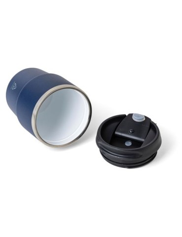 Mug double paroi de 175 ml en acier inoxydable recyclé Oli Matières : céramique Couleurs : blanc marquage couleur éclatante