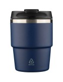 Mug double paroi de 175 ml en acier inoxydable recyclé Oli Matières : céramique Couleurs : bleu personnalisable avec votre logo