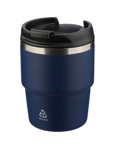 Mug double paroi de 175 ml en acier inoxydable recyclé Oli Matières : céramique Couleurs : bleu goodies publicitaire événementie