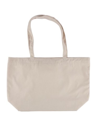 Sac shopping en velours côtelé Tino Couleurs : beige personnalisable avec votre logo