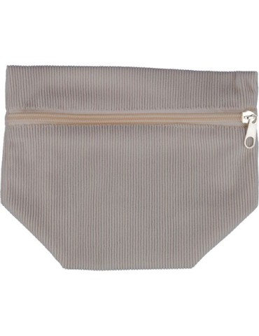 Trousse à maquillage zippée en velours côtelé Tia Couleurs : gris