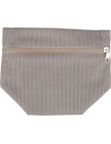 Trousse à maquillage zippée en velours côtelé Tia Couleurs : gris