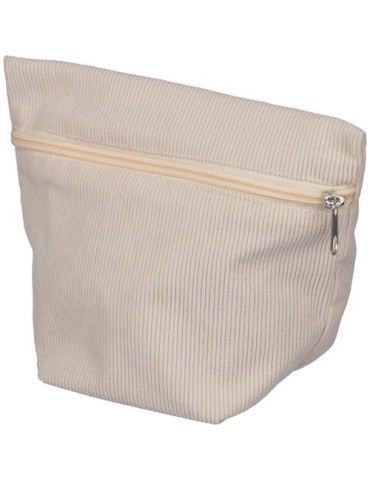 Trousse à maquillage zippée en velours côtelé Tia Couleurs : gris 2