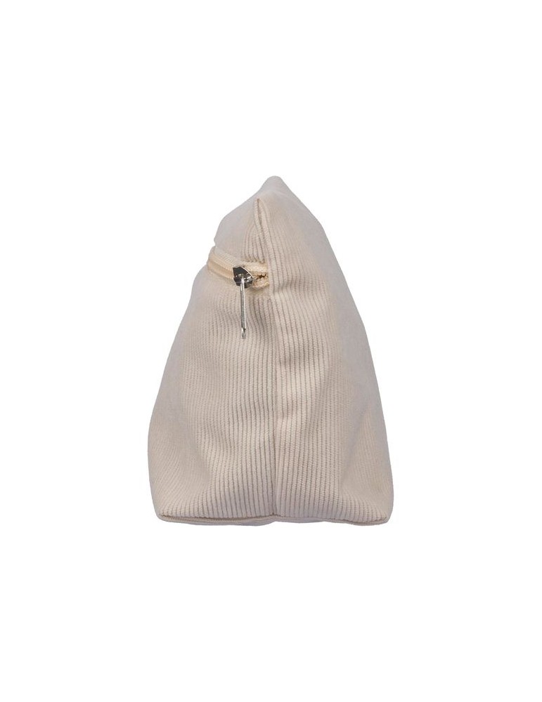 Trousse à maquillage zippée en velours côtelé Tia Couleurs : gris cadeau client original