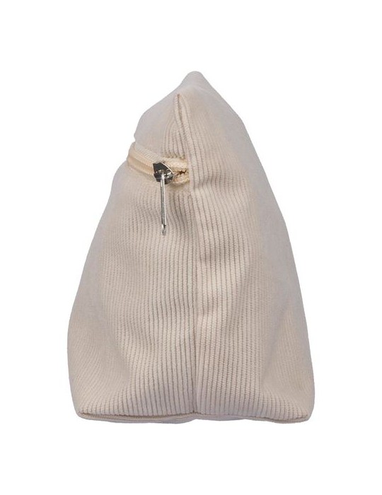 Trousse à maquillage zippée en velours côtelé Tia Couleurs : gris cadeau client original