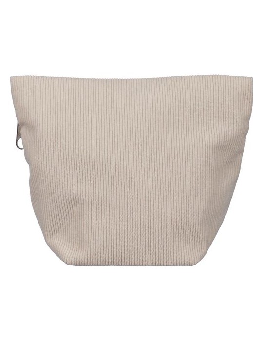 Trousse à maquillage zippée en velours côtelé Tia Couleurs : gris objet promo petit budget