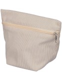Trousse à maquillage zippée en velours côtelé Tia Couleurs : beige livraison express 24h 48h