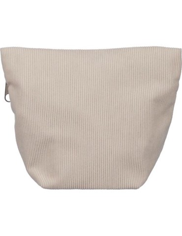 Trousse à maquillage zippée en velours côtelé Tia Couleurs : beige personnalisation sur mesure