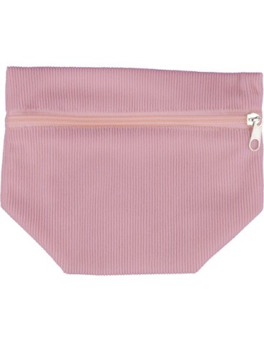 Trousse à maquillage zippée en velours côtelé Tia Couleurs : rose pastel cadeau entreprise pas cher