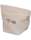 Trousse à maquillage zippée en velours côtelé Tia Couleurs : rose pastel cadeau collaborateur premium