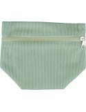 Trousse à maquillage zippée en velours côtelé Tia Couleurs : vert pastel personnalisable avec votre logo