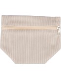 Trousse à maquillage zippée en velours côtelé Tia Couleurs : vert pastel marquage laser ultra précis