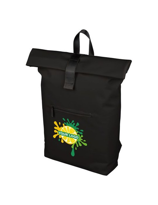 Sac à dos en PU recyclé Naiya Matières : polyester Couleurs : noir objet promotionnel éco-responsable