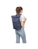 Sac à dos en PU recyclé Naiya Matières : polyester Couleurs : bleu impression logo haute qualité