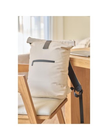 Sac à dos en PU recyclé Naiya Matières : polyester Couleurs : beige objet promo petit budget