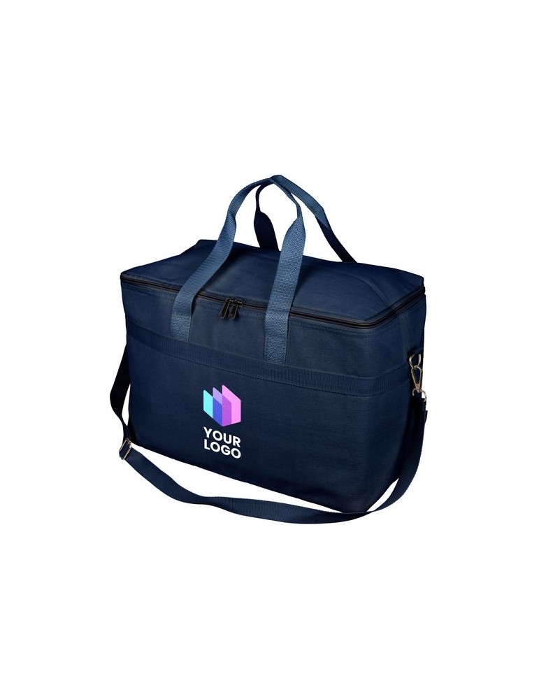 Sac isotherme en polycoton recyclé 330 g/m2 Luz Matières : coton recyclé Couleurs : bleu marquage laser ultra précis