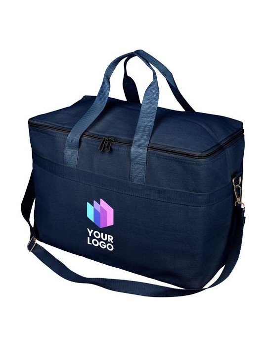 Sac isotherme en polycoton recyclé 330 g/m2 Luz Matières : coton recyclé Couleurs : bleu marquage laser ultra précis
