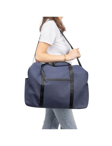 Sac de sport en PU recyclé Mirae Matières : polyester Couleurs : bleu marquage laser ultra précis