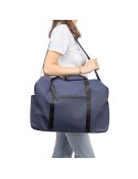 Sac de sport en PU recyclé Mirae Matières : polyester Couleurs : bleu marquage laser ultra précis