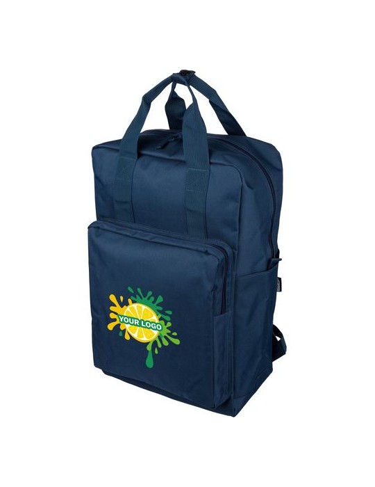 Sac à dos en polyester recyclé 900D Amalia Matières : polyester Couleurs : noir objet publicitaire robuste