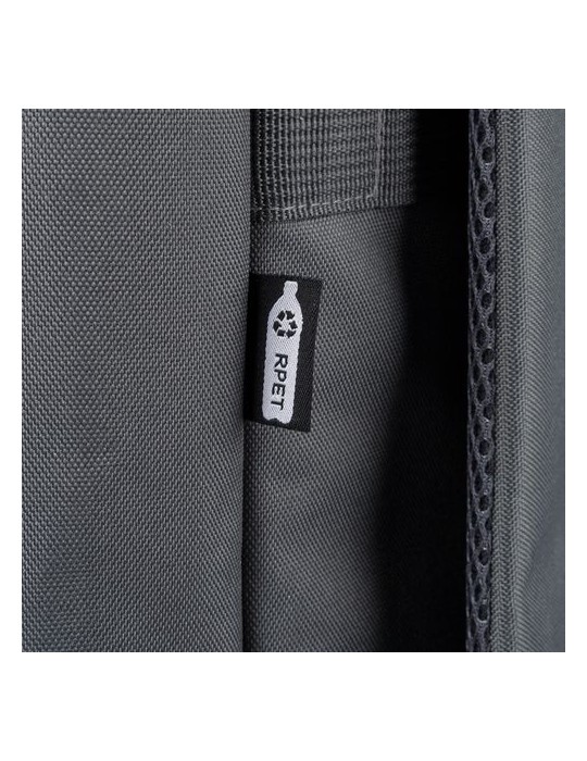 Sac à dos en polyester recyclé 900D Amalia Matières : polyester Couleurs : noir objet promotionnel éco-responsable