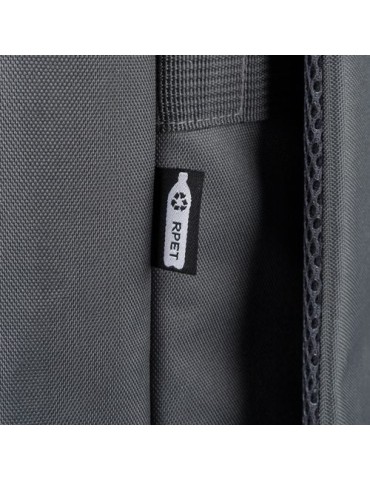 Sac à dos en polyester recyclé 900D Amalia Matières : polyester Couleurs : bleu marquage laser ultra précis
