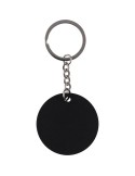 Porte-clés rond en acier inoxydable recyclé Risa Couleurs : noir Matières : acier inoxydable recyclé