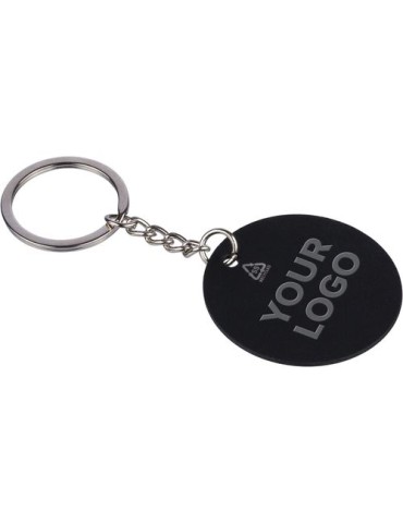 Porte-clés rond en acier inoxydable recyclé Risa Couleurs : noir Matières : acier inoxydable recyclé 2