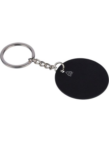 Porte-clés rond en acier inoxydable recyclé Risa Couleurs : noir Matières : acier inoxydable recyclé cadeau entreprise pas cher