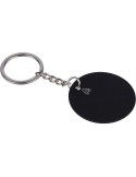 Porte-clés rond en acier inoxydable recyclé Risa Couleurs : noir Matières : acier inoxydable recyclé cadeau entreprise pas cher
