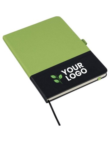 Carnet A5 en polyester rPET Yuna Couleurs : rouge 2